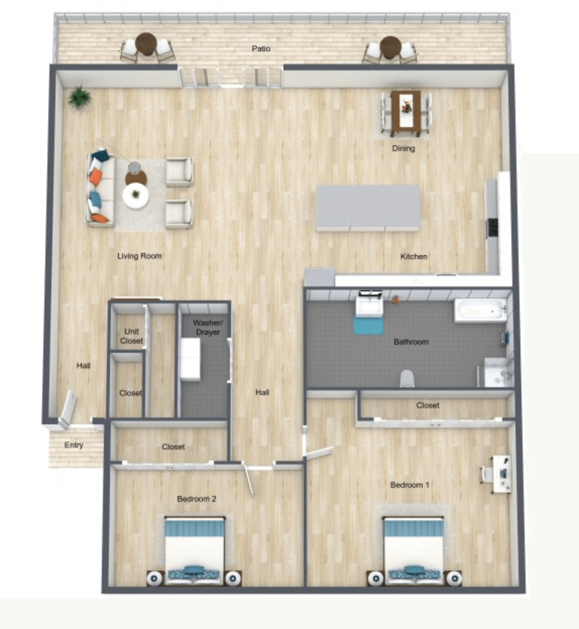 2 Bedroom Floor Plan